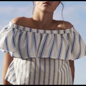 top shop off the shoulder top